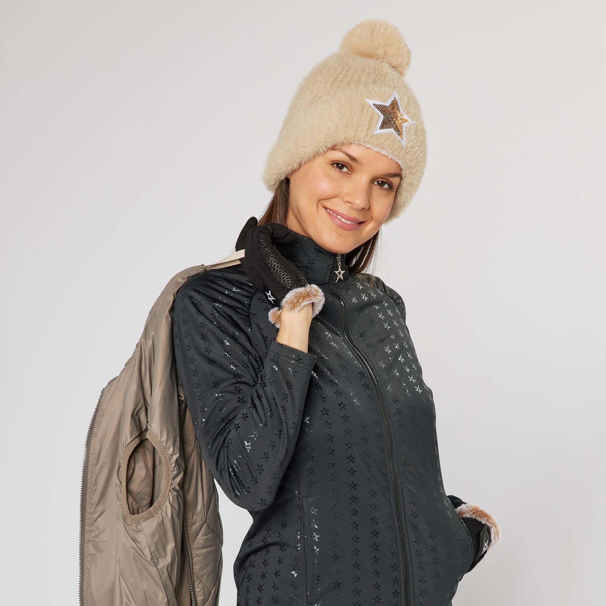 Swing Out Sister Jasmine Ladies Golf Bobble Hat Gilded Beige